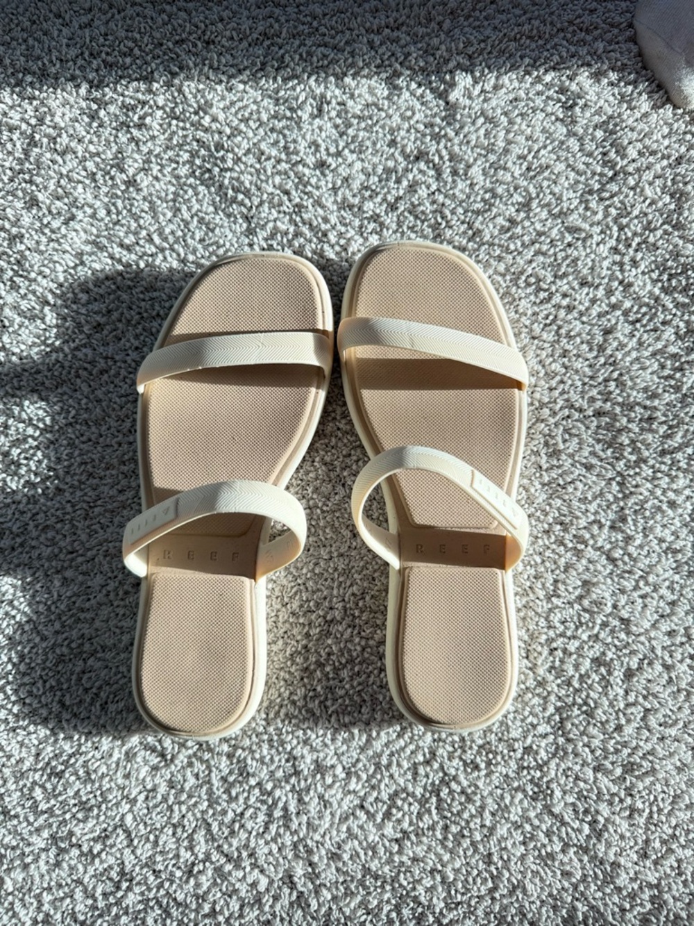Reef Women's Cream Dual-Strap Slide Sandals